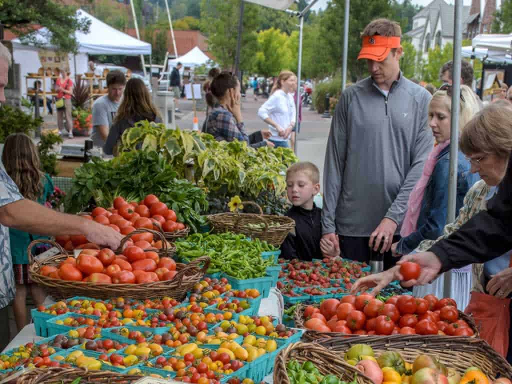 Saturday-Farmers-market Saturday market at Millennium Park downtown Lake Oswego neighborhood