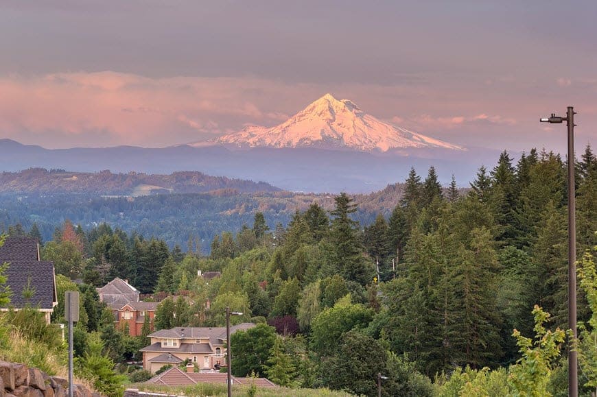 Aerial View of Happy Valley View of Mt Hood From Happy Valley