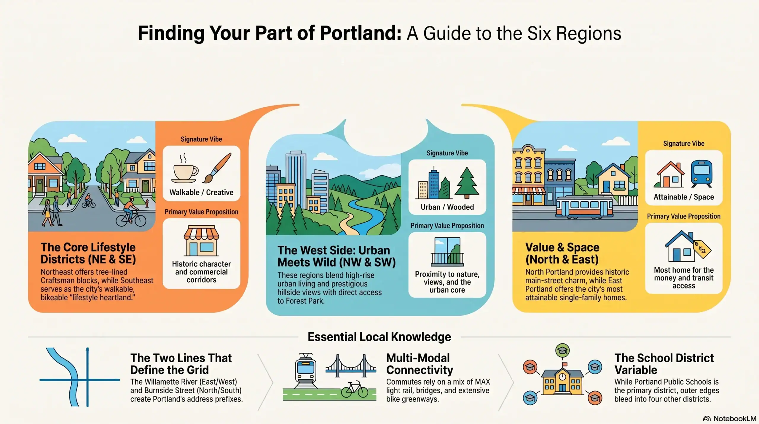 Portland's Six Regions
